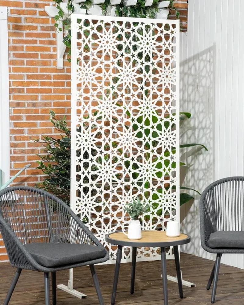 paravent jardin blanc