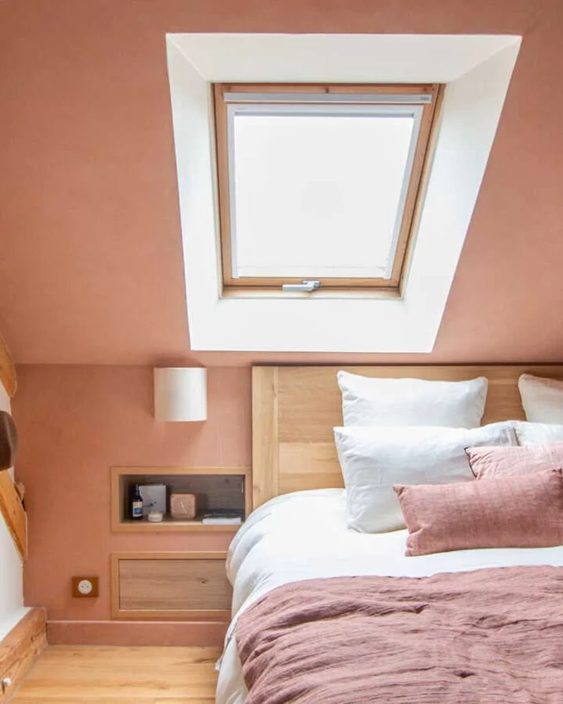chambre sous pente rampant mur meme couleur