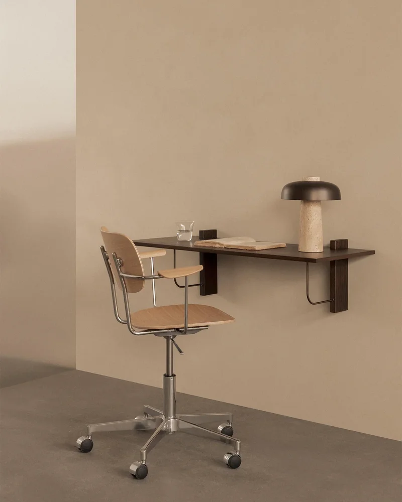 bureau compact mural bois