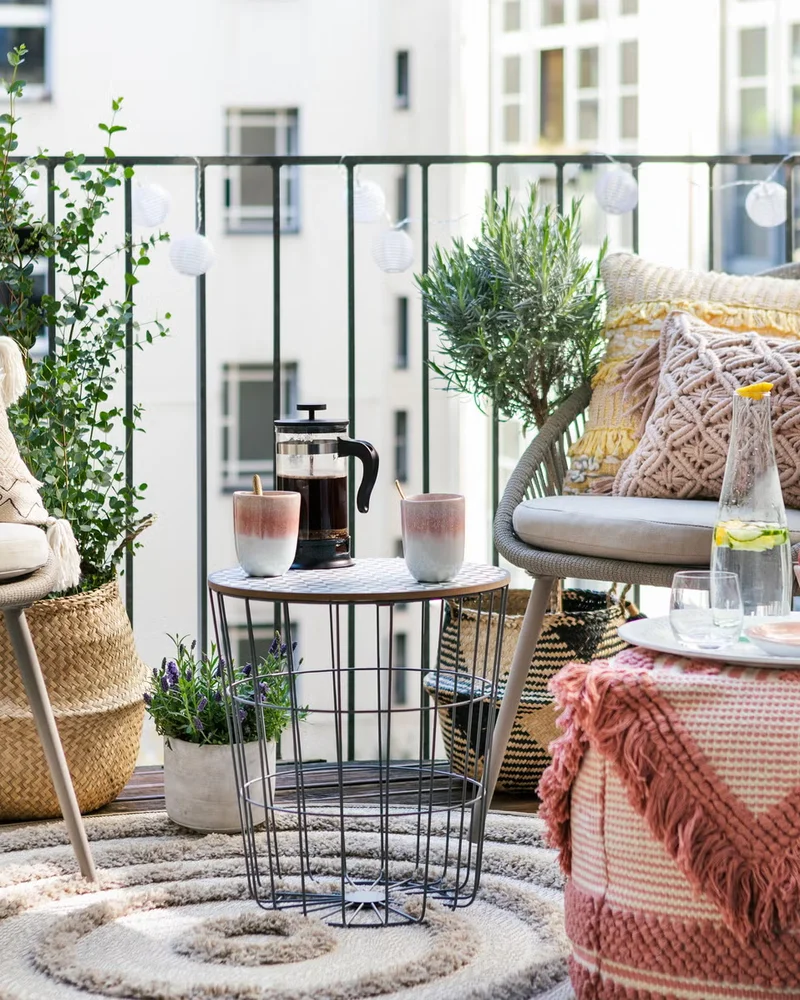 deco balcon textile terracotta