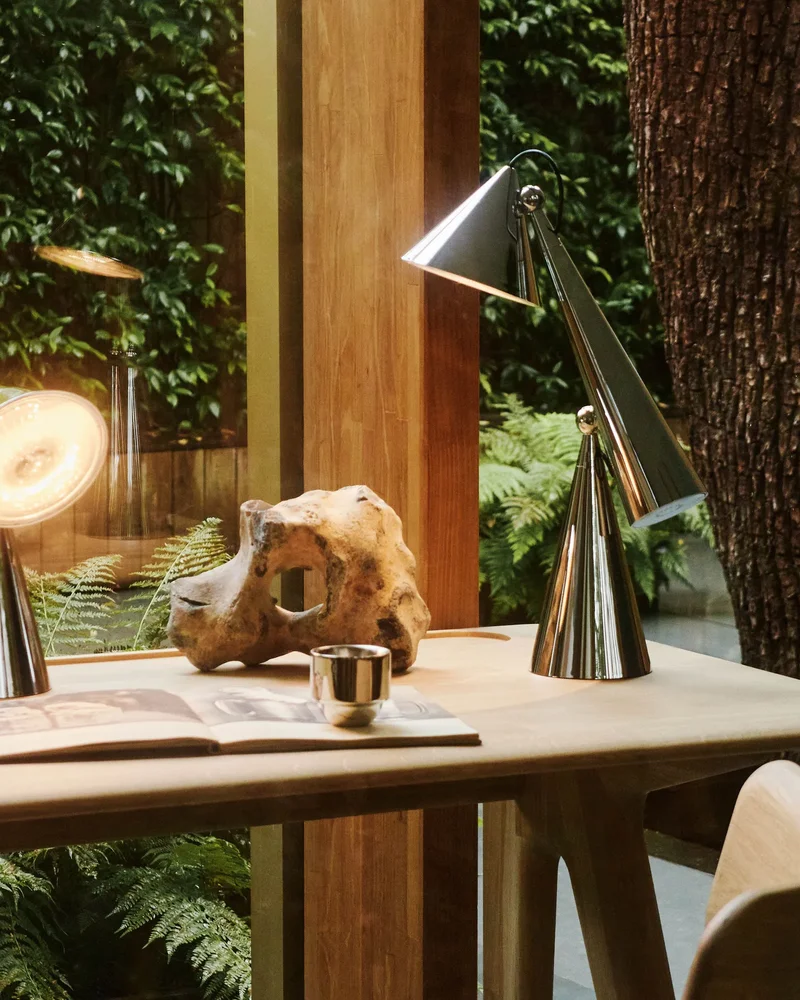 lampe bureau design chrome