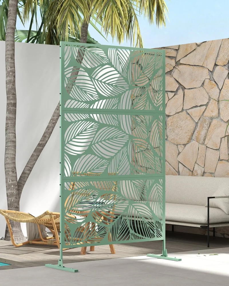 paravent jardin metal vert