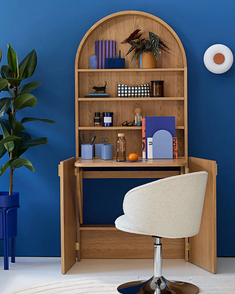 bureau bibliotheque compact bois