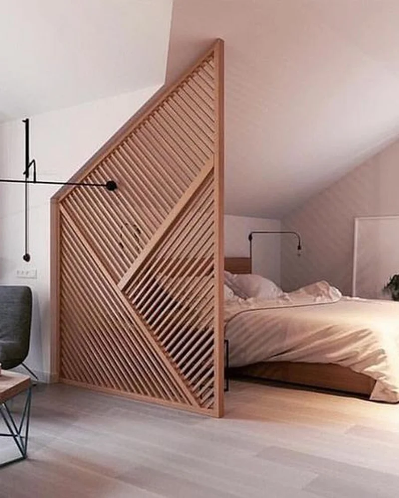 chambre sous pente separer espace nuit claustra