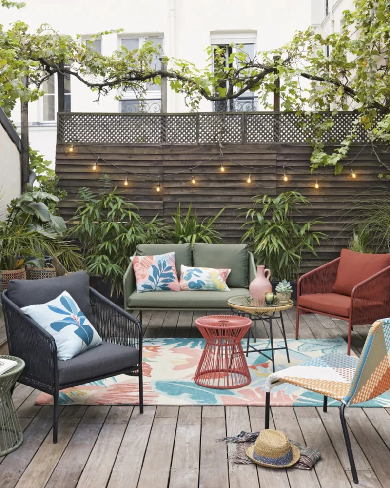 deco terrasse coloree bois