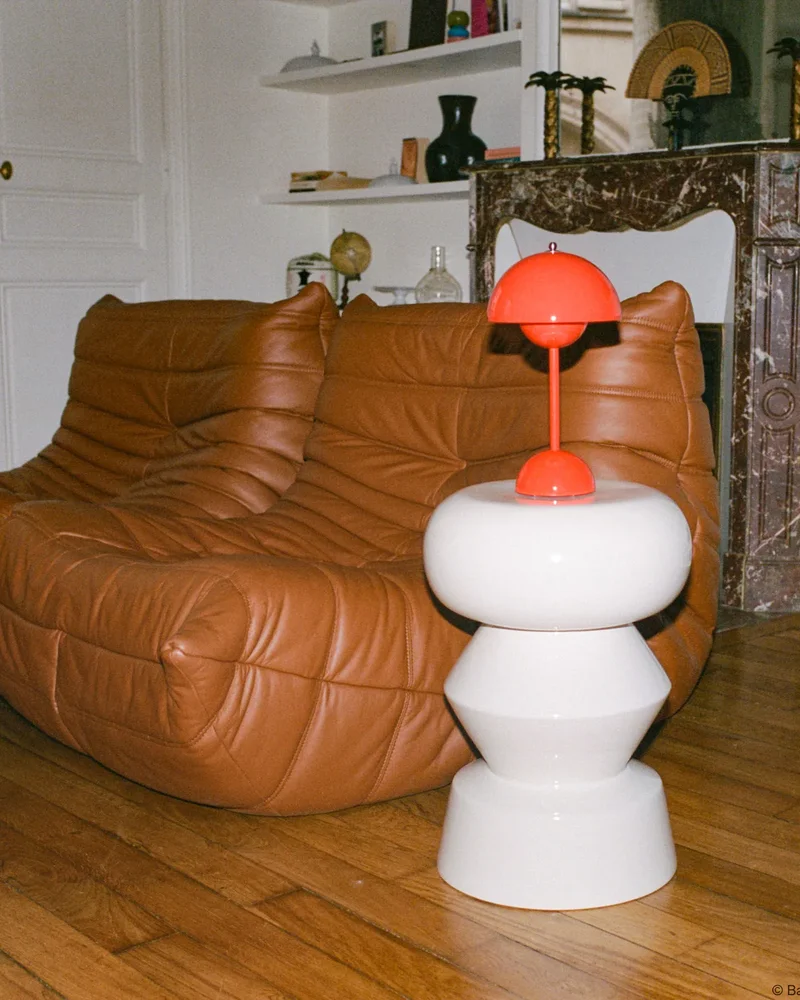 table appoint sculpturale blanche
