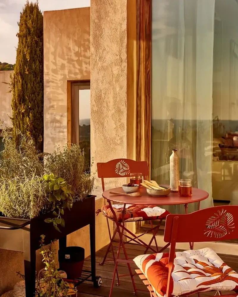 deco balcon mobilier terracotta