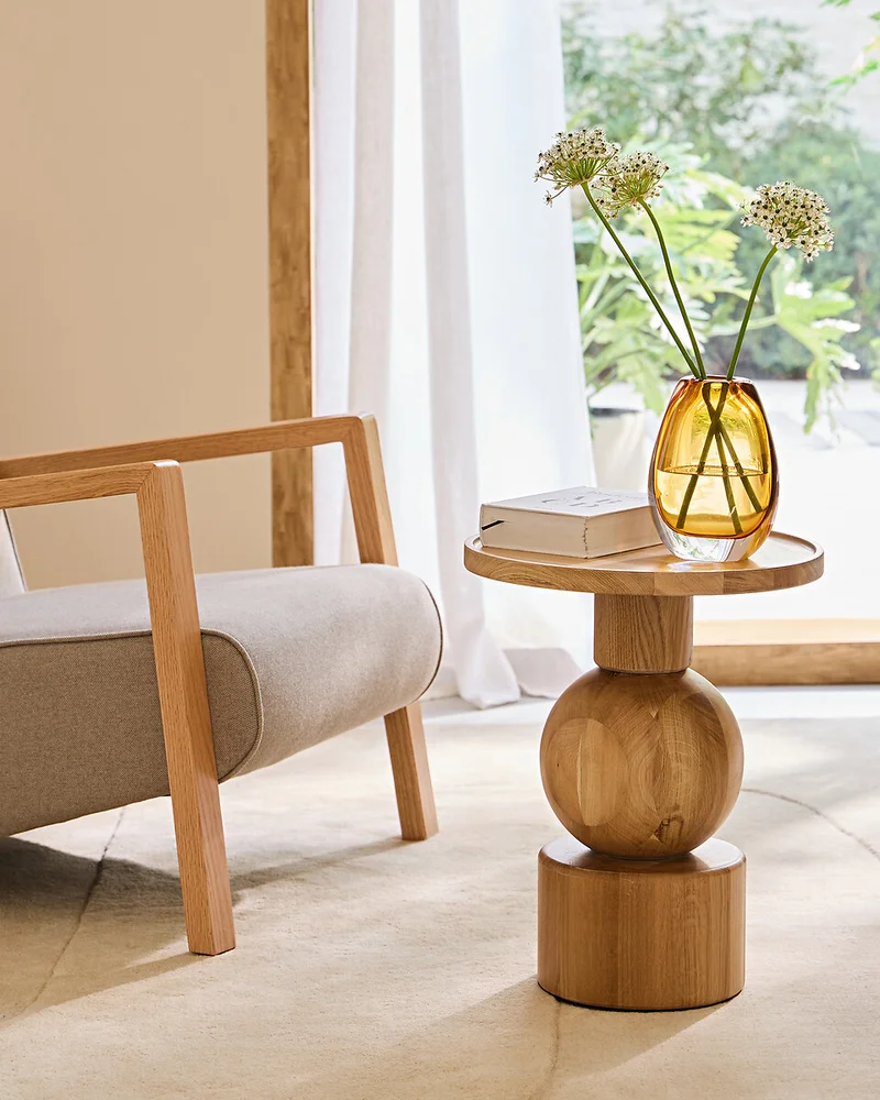 table appoint sculpturale chene massif