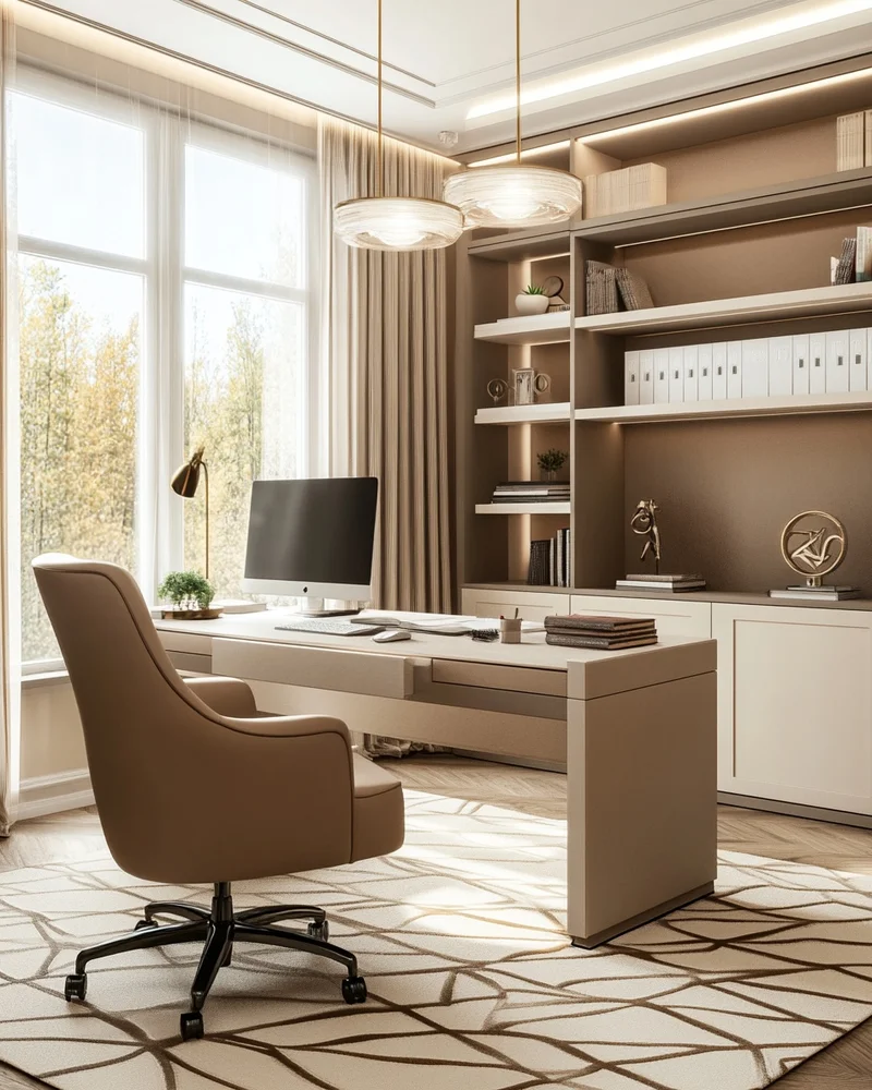 deco bureau beige chic
