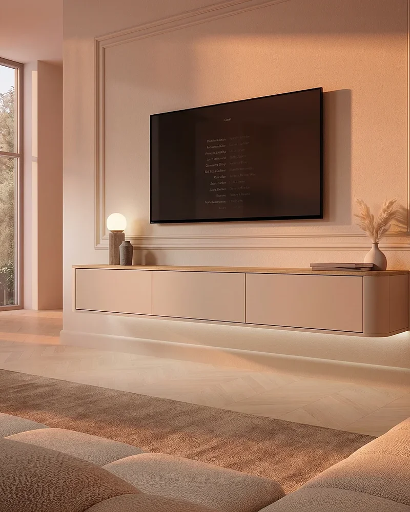 meuble tv suspendu blanc bois