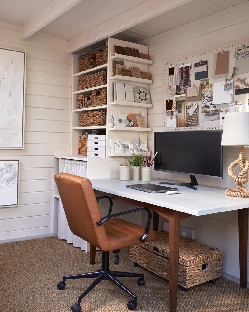 deco bureau campagne blanc cuir