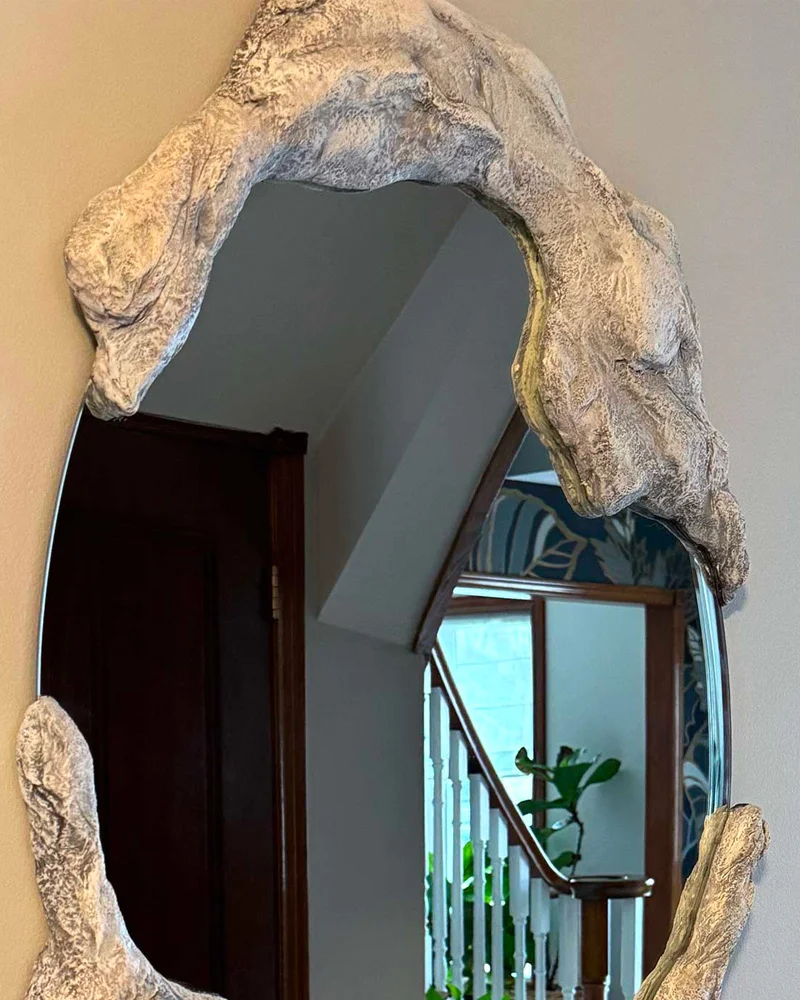 miroir pierre diy papier mache