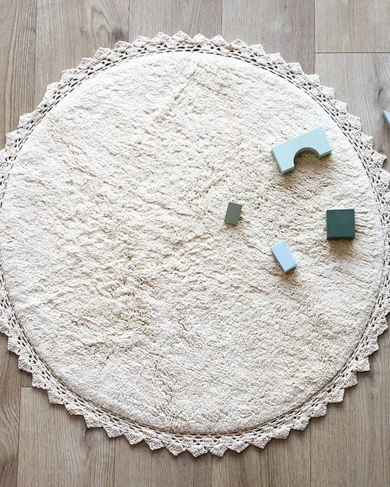 tapis lavable enfant finition crochet