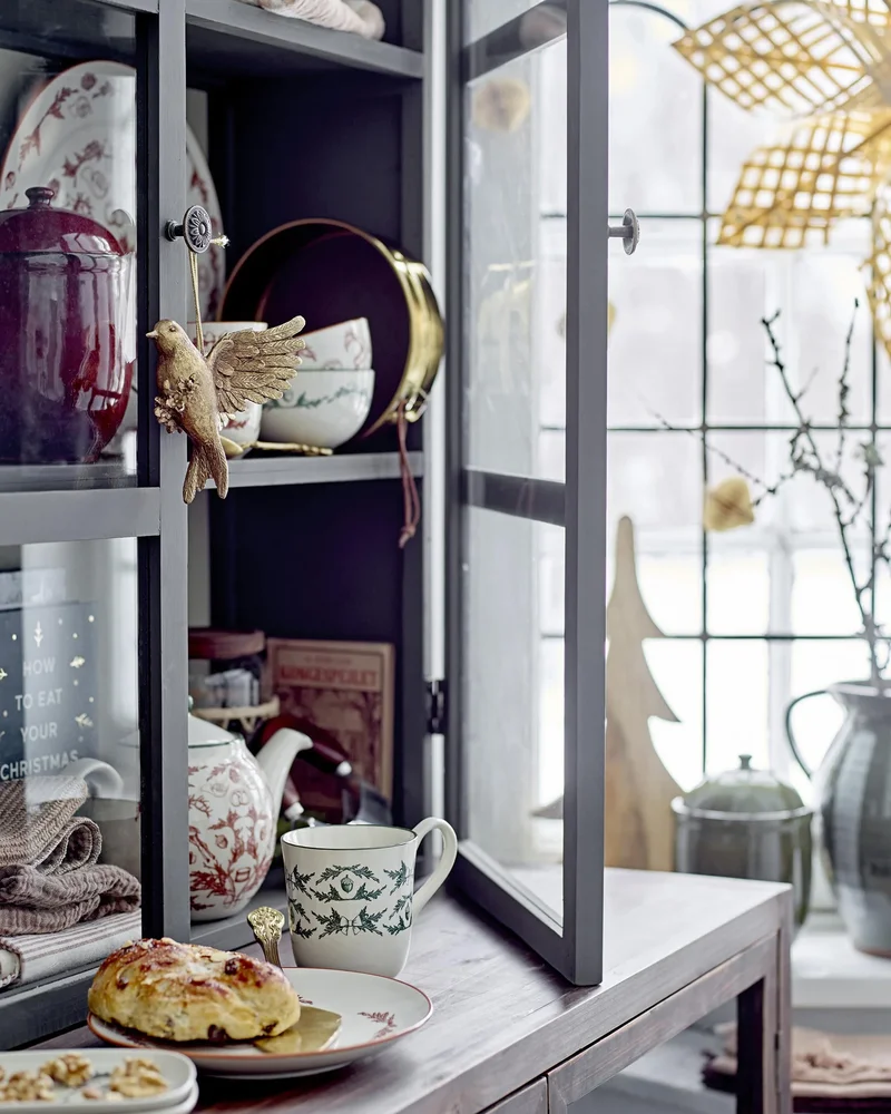 vitrine murale bois gris