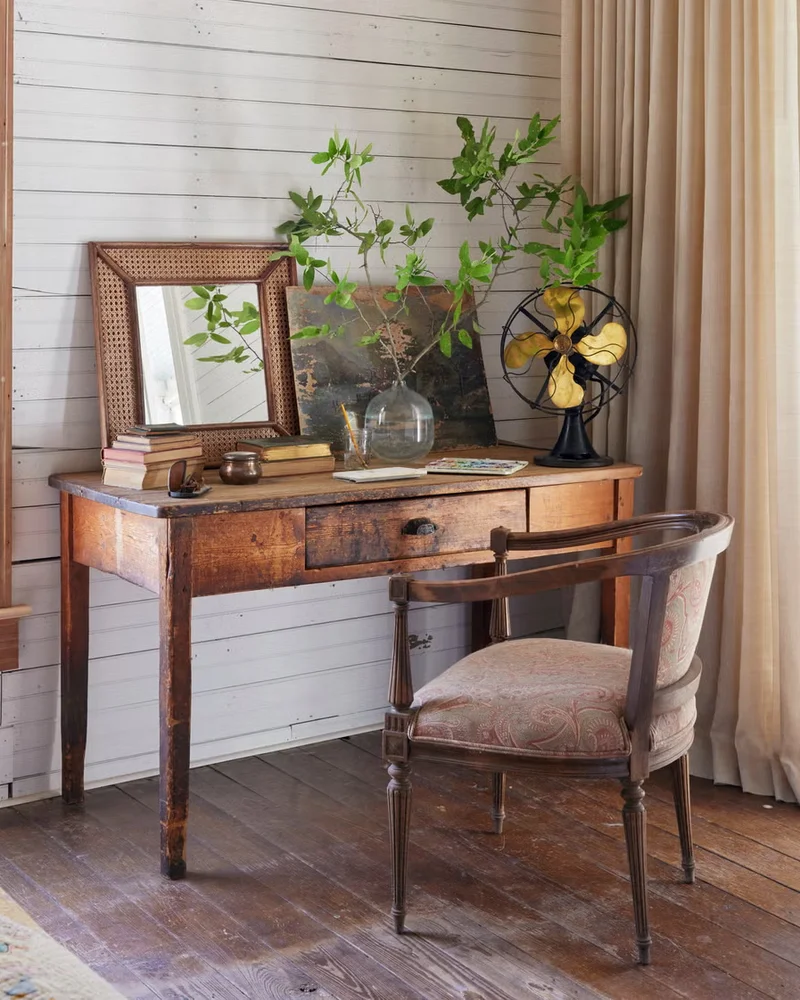 deco bureau campagne vintage bois