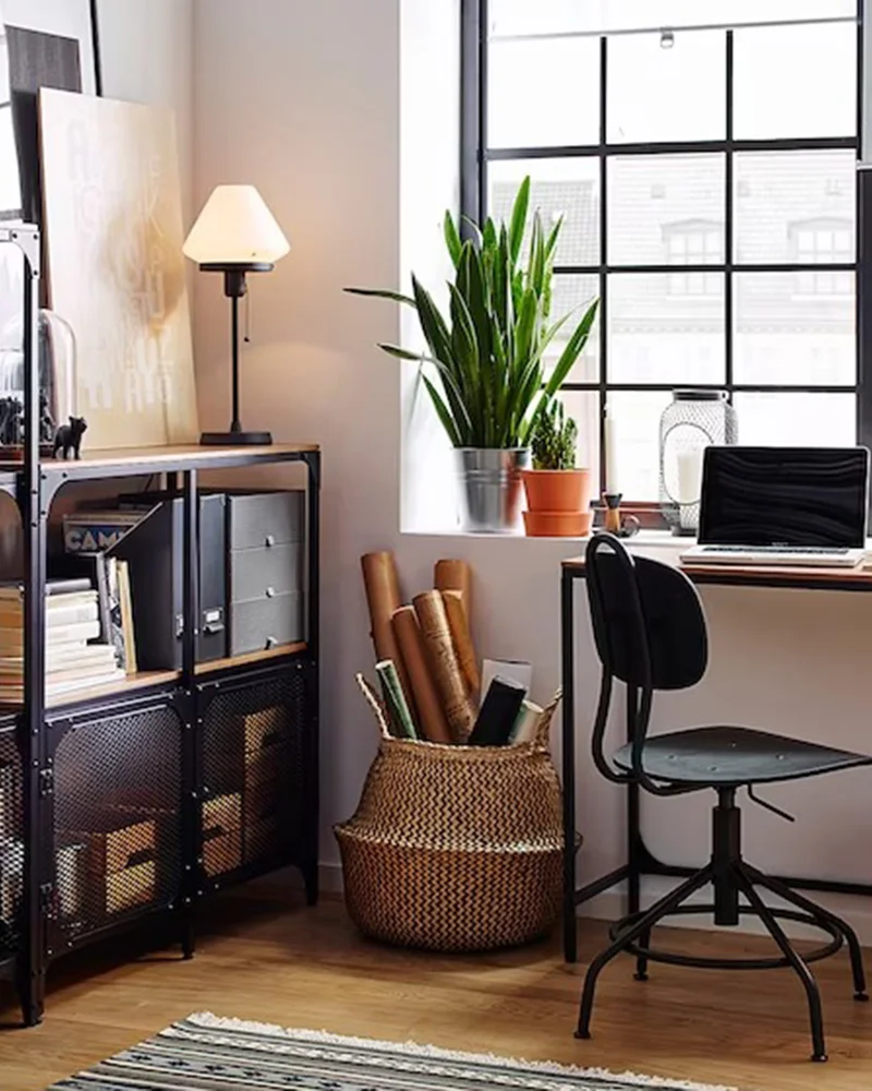 deco bureau industriel metal noir
