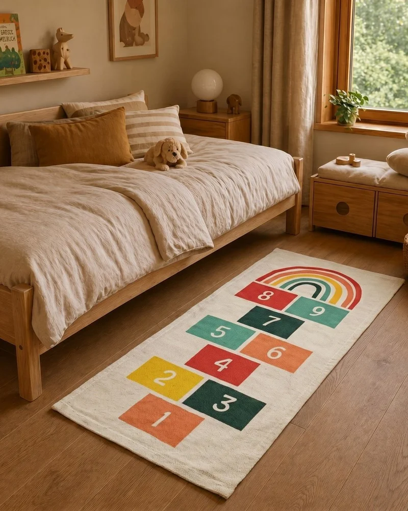 tapis lavable enfant marelle