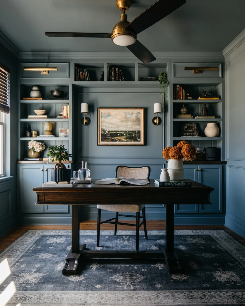 deco bureau campagne bleu
