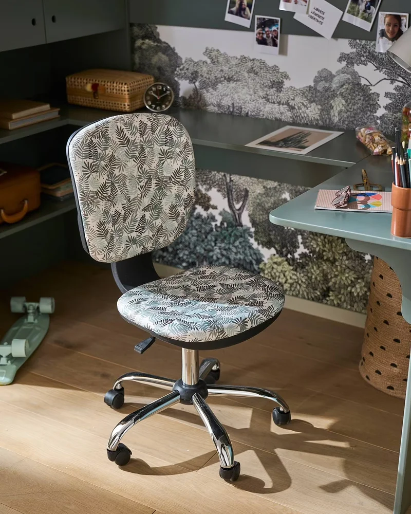 fauteuil bureau ado motif vegetal