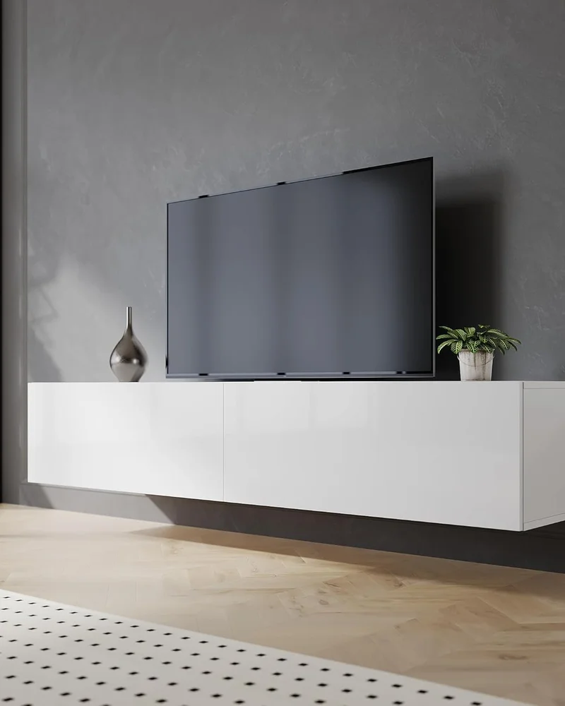 meuble tv suspendu moderne blanc
