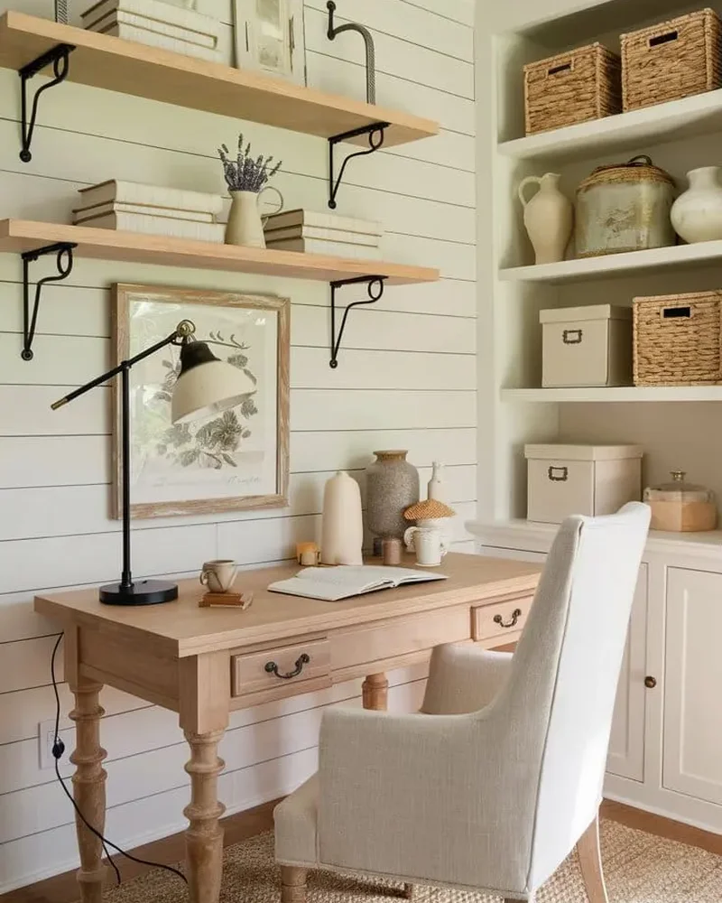 deco bureau campagne beige