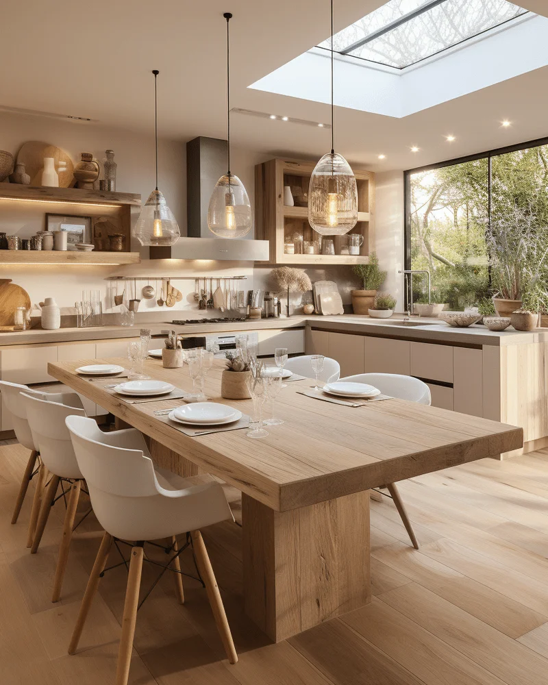 deco grande cuisine beige bois