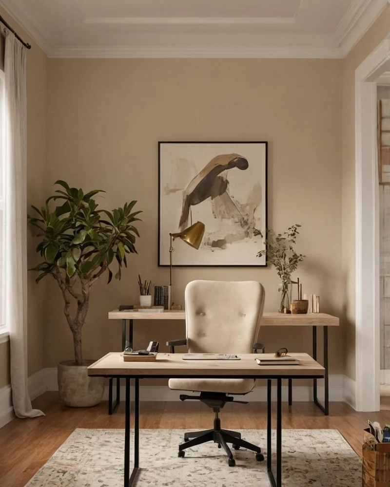 deco bureau beige moderne