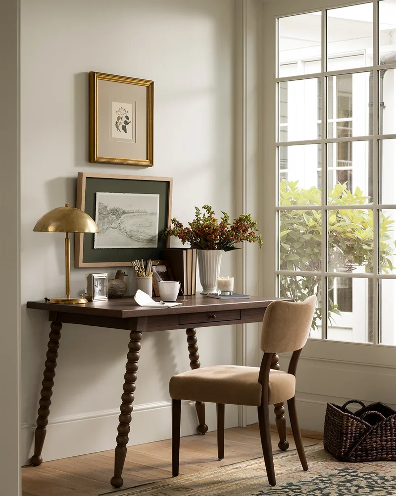 deco bureau beige dore