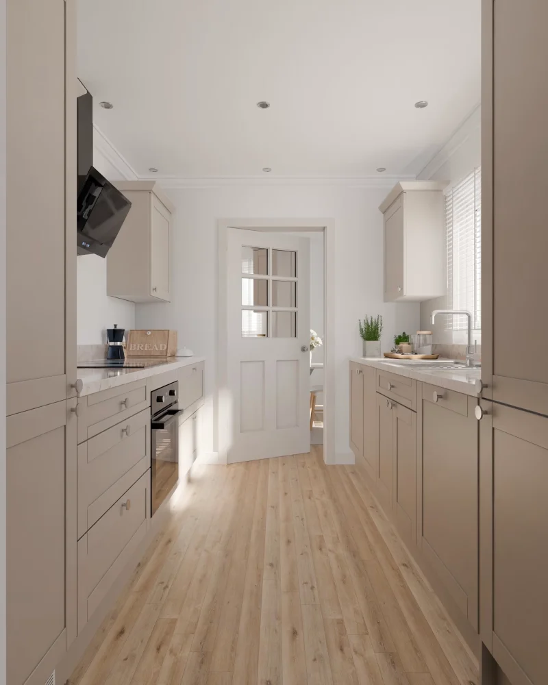 deco cuisine en longueur beige