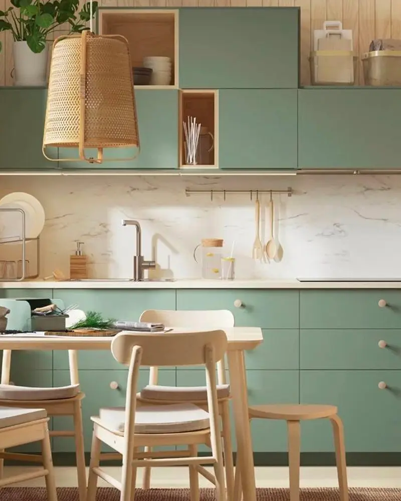 deco cuisine moderne vert sauge
