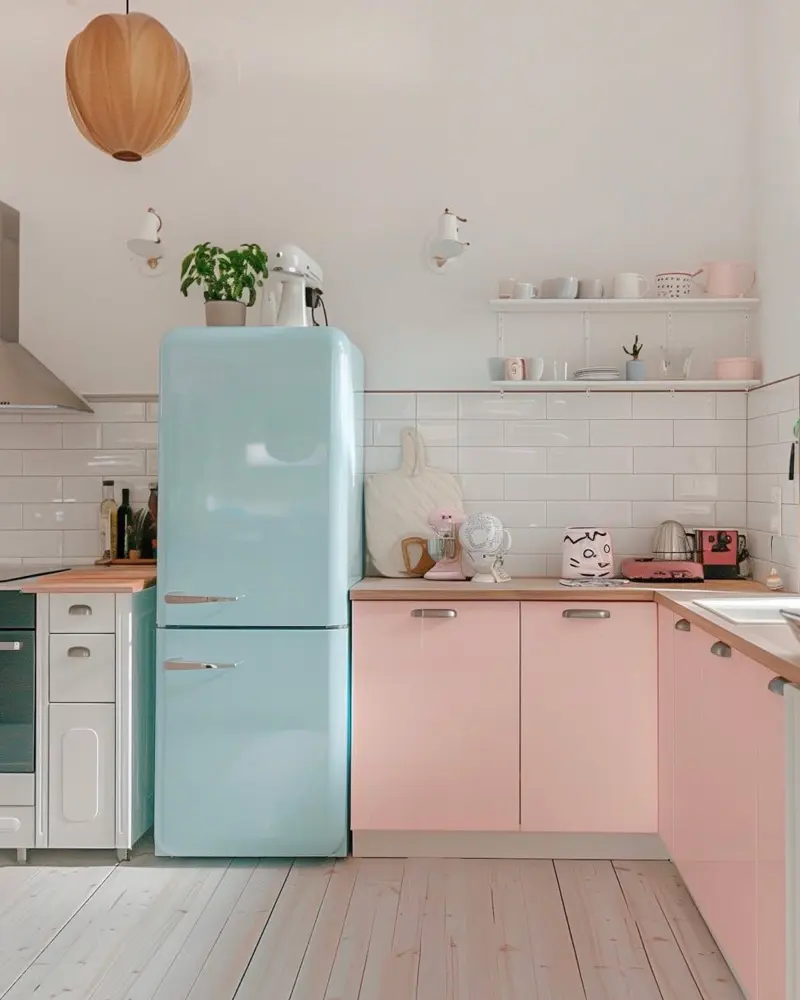 deco cuisine rose bleu