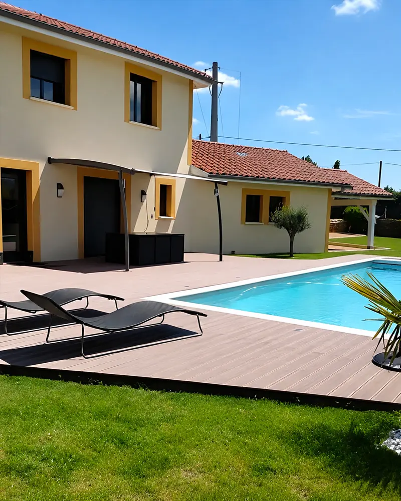 terrasse composite bois piscine