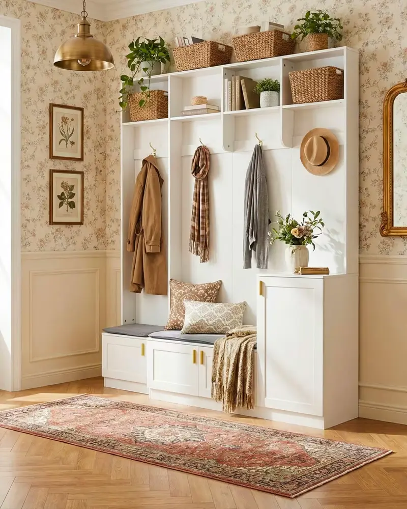 vestiaire ouvert rangement entree