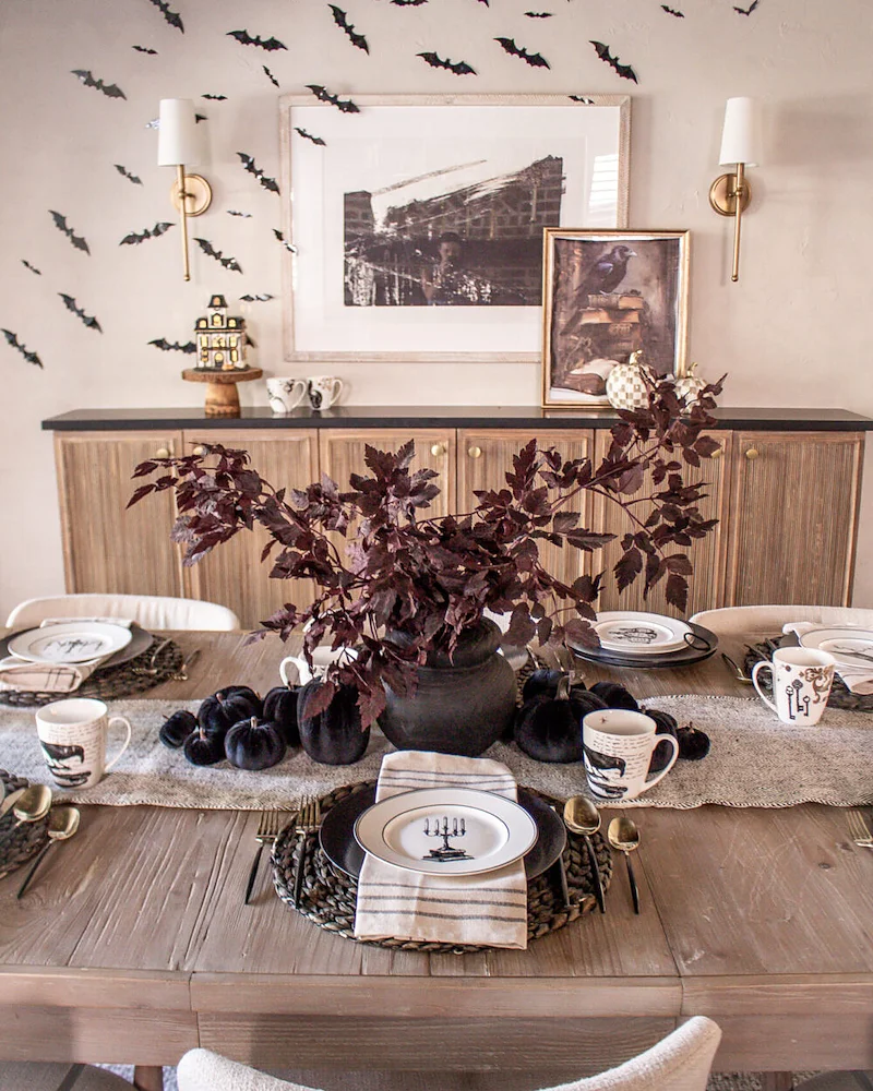 déco table halloween chic velours