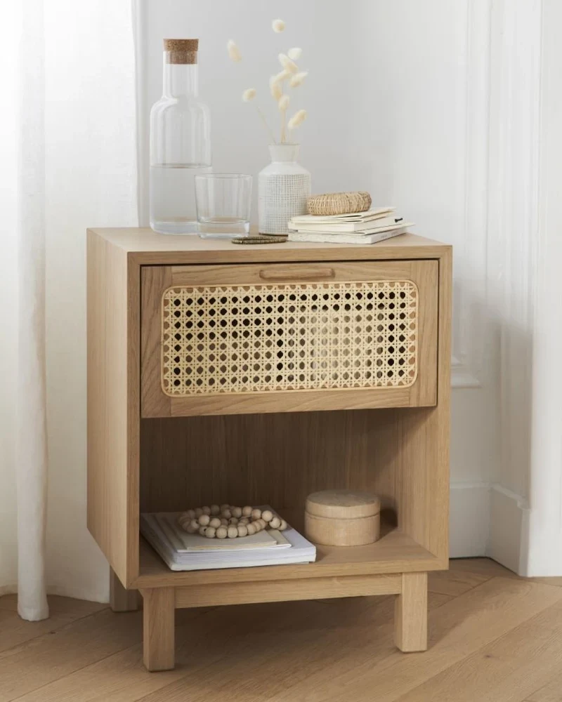 Table de chevet Canopy en cannage de rotin beige de Maisons du Monde