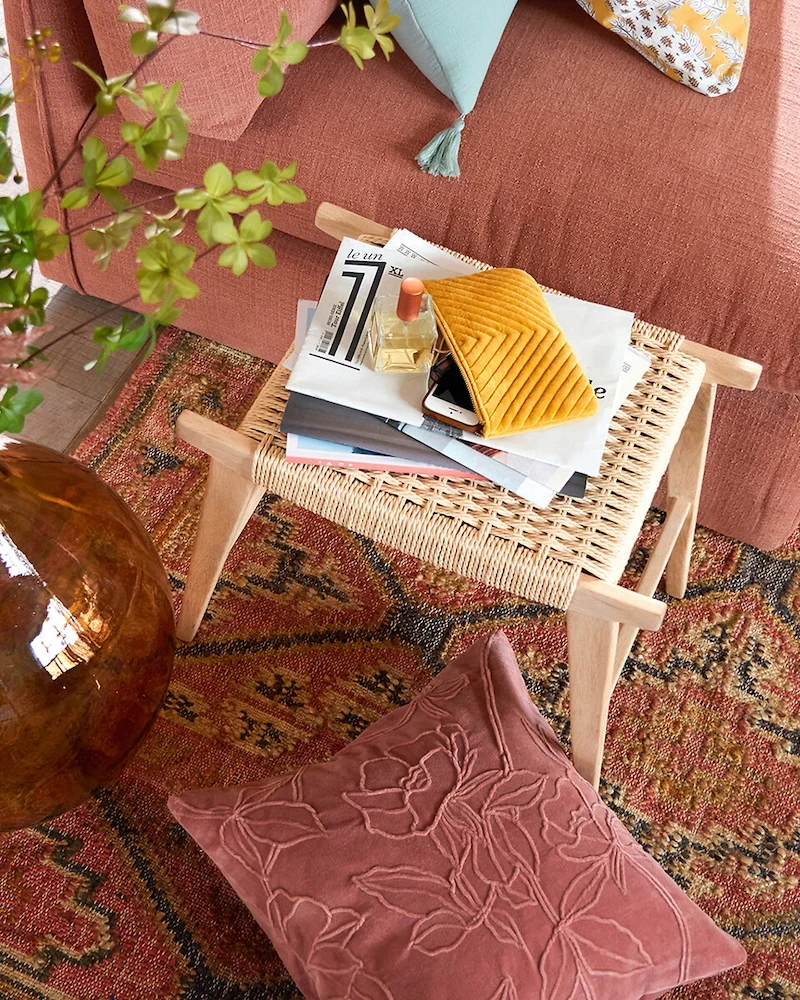 Tabouret chêne et tressage Kioto de La Redoute Intérieurs