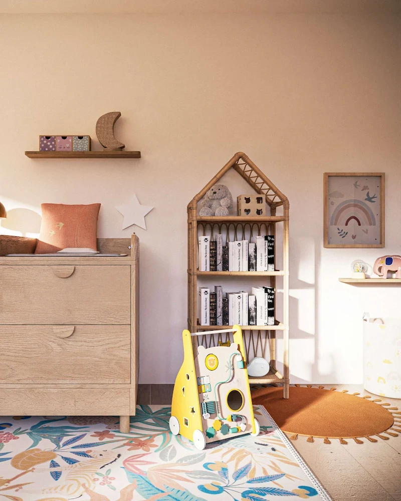 Chariot d'éveil multi-activités Mini Jungle jaune moutarde de Maisons du Monde