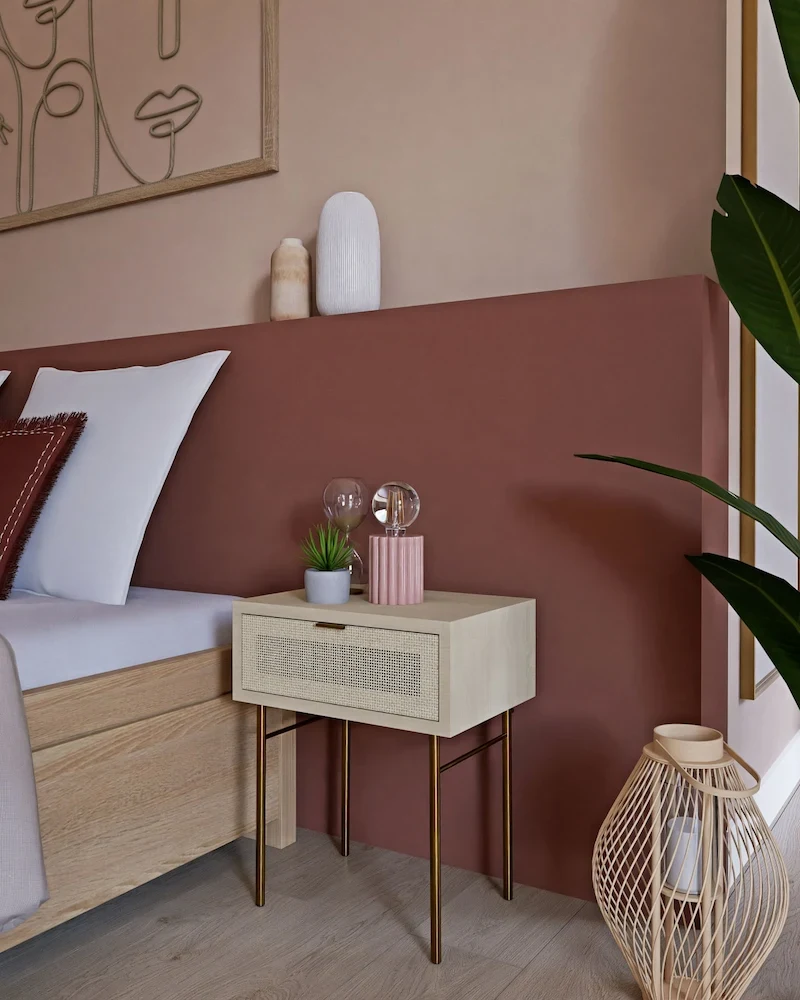 Table de chevet Solstice 1 tiroir cannage en rotin de Maisons du Monde