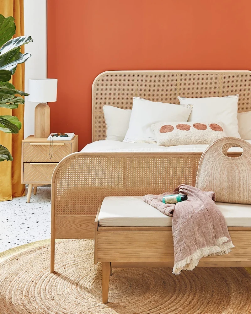Lit vintage Michelle en cannage de rotin 160x200 de Maisons du Monde