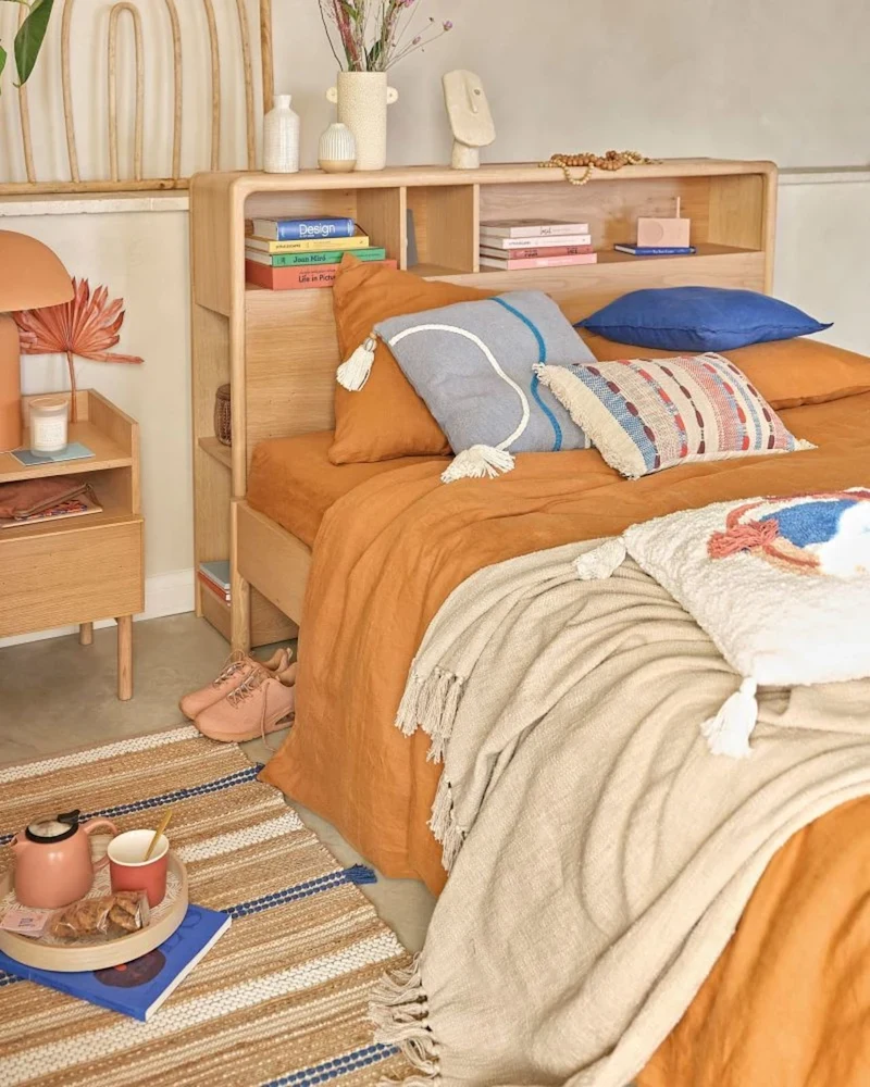 Tête de lit en chêne pour couchage 160 avec rangements de Maisons du Monde