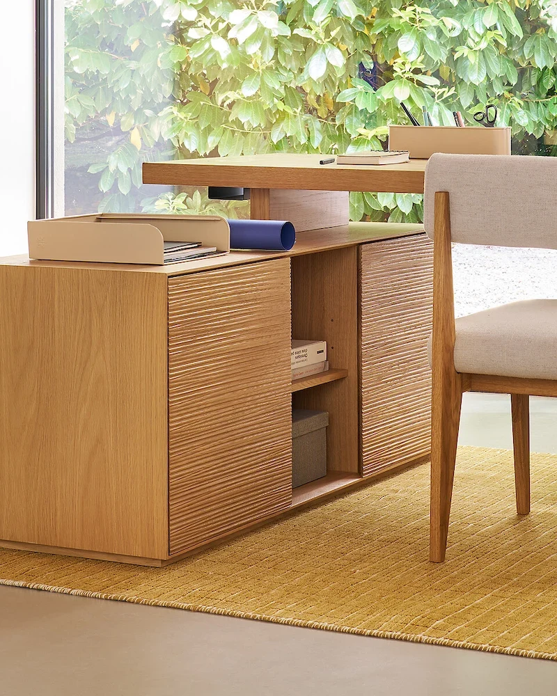 Caisson bureau 2 portes Mikube en chêne AM.PM