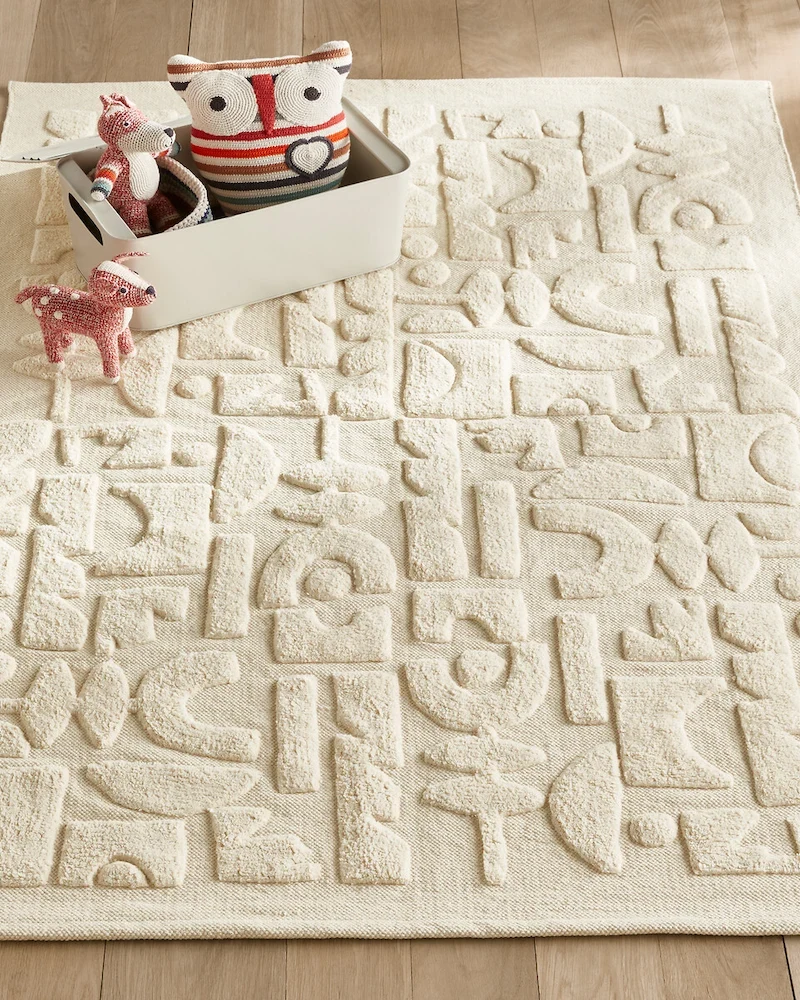 Tapis enfant Podotak en coton bio à motifs en relief AM.PM
