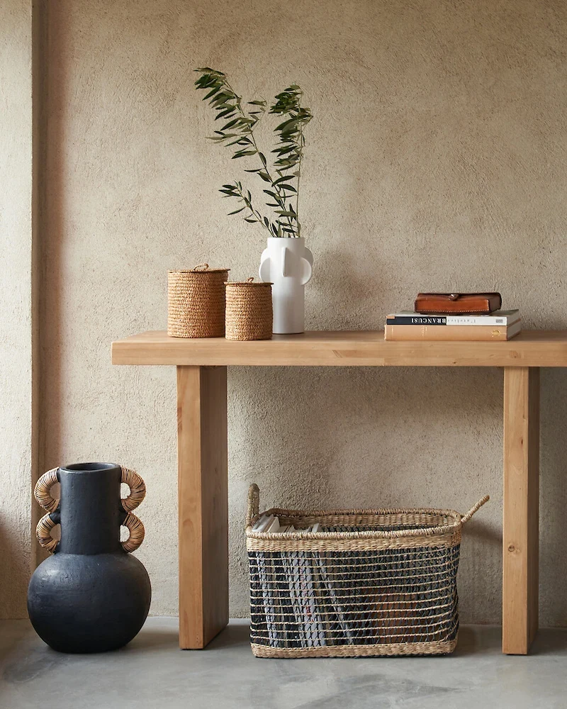 Vase décoratif en céramique et rotin Kuro H41,5 de La Redoute Intérieurs