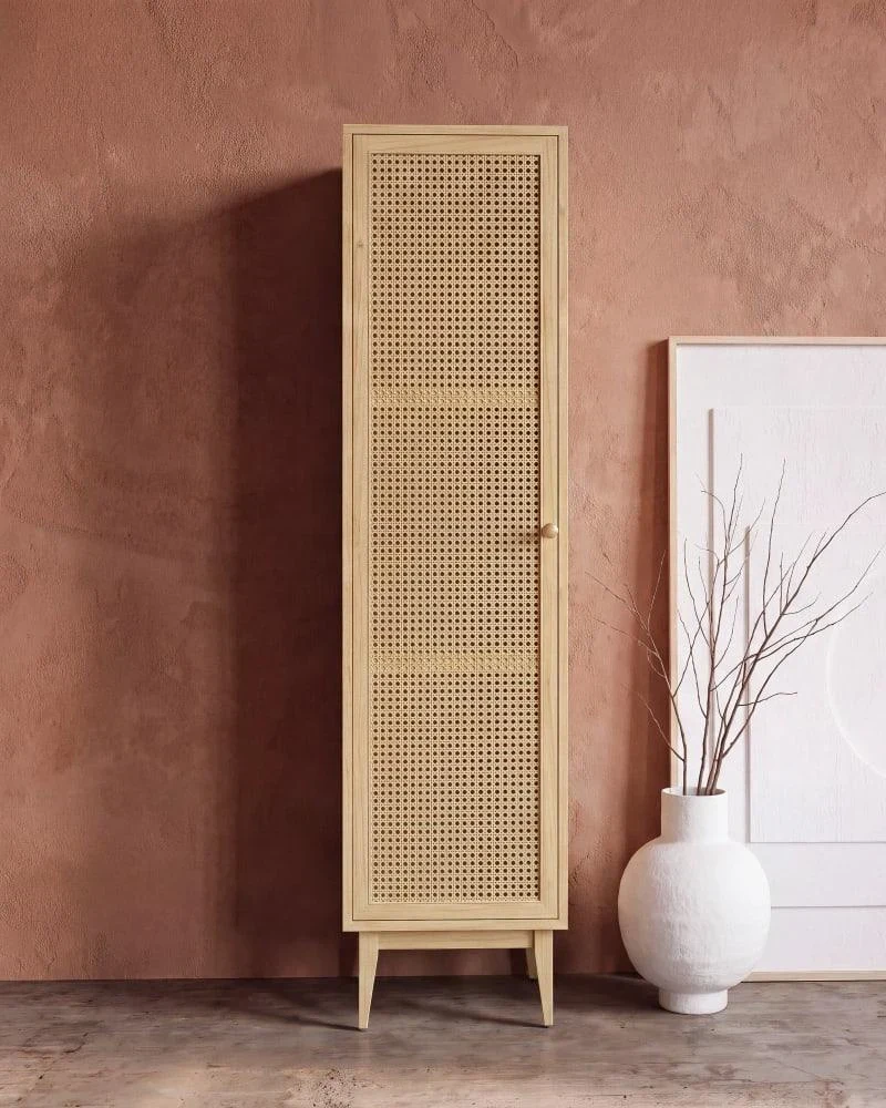 Cabinet de rangement Suzelle en placage pin et rotin tressé de Maisons du Monde