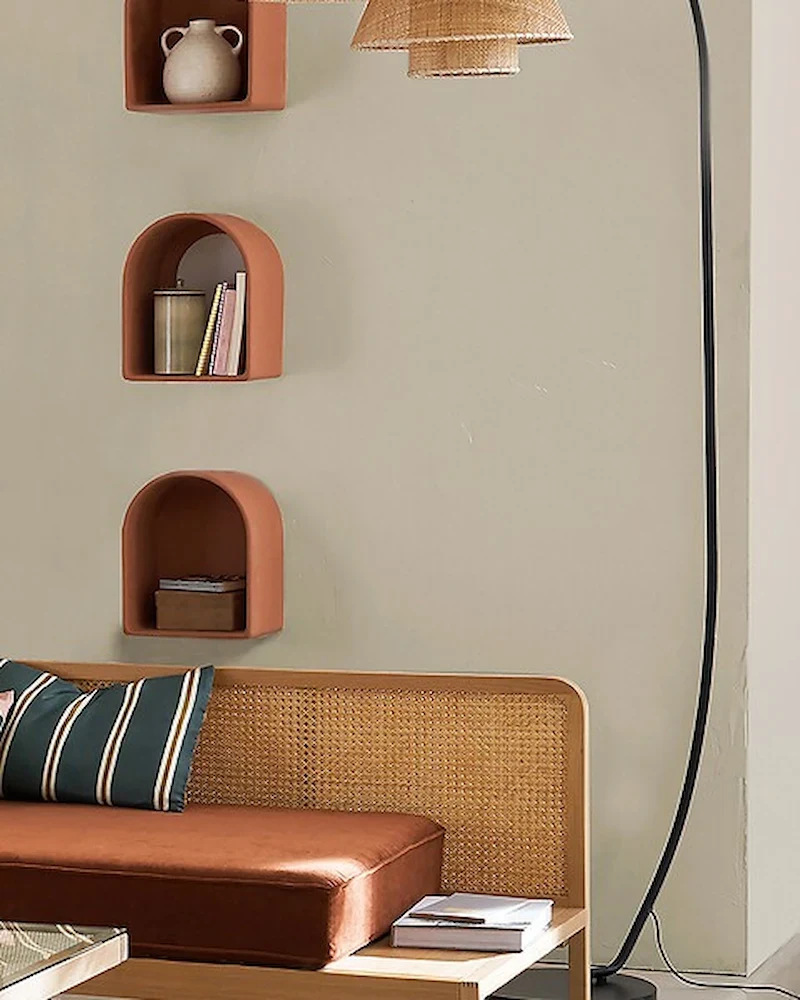 Lampadaire arc Lola en métal acier et rotin de La Redoute Intérieurs