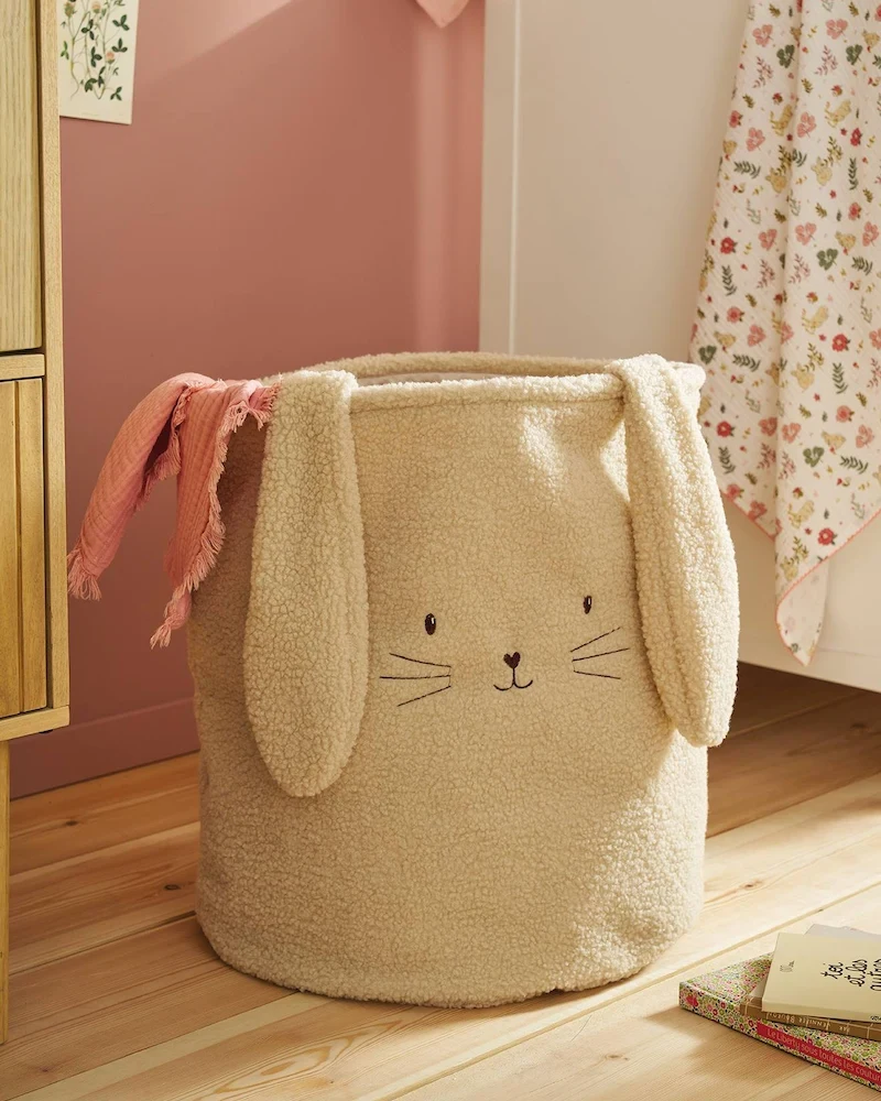Panier lapin en sherpa sable de Vertbaudet