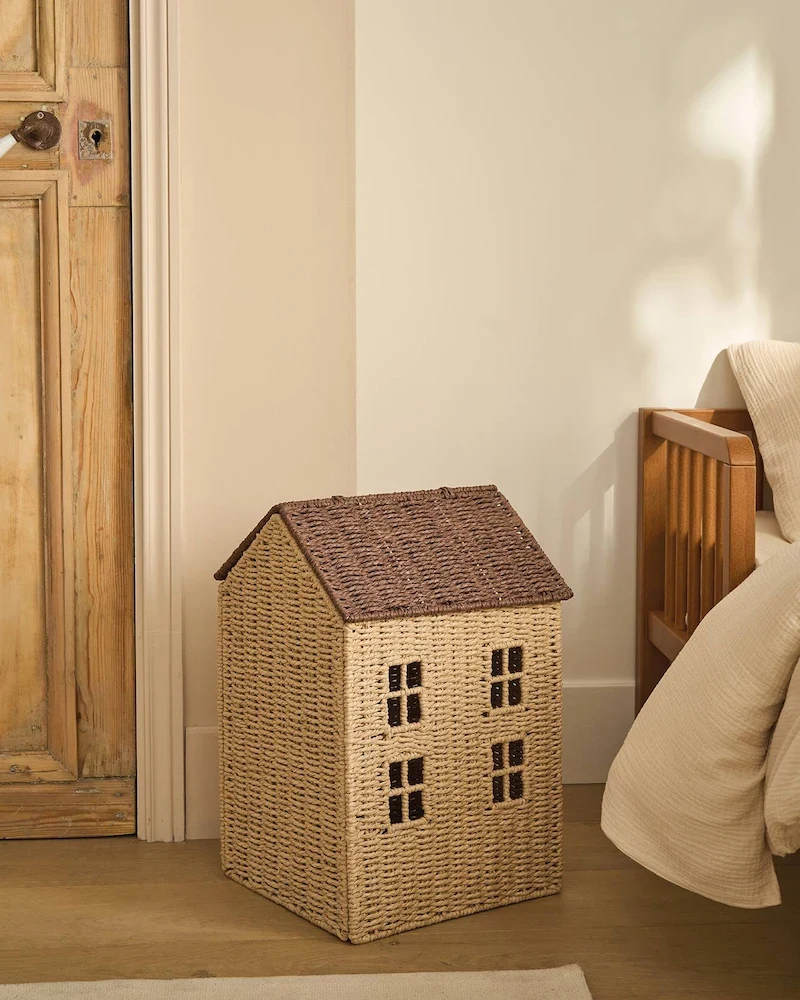 Panier maison en corde de papier pliable de Vertbaudet