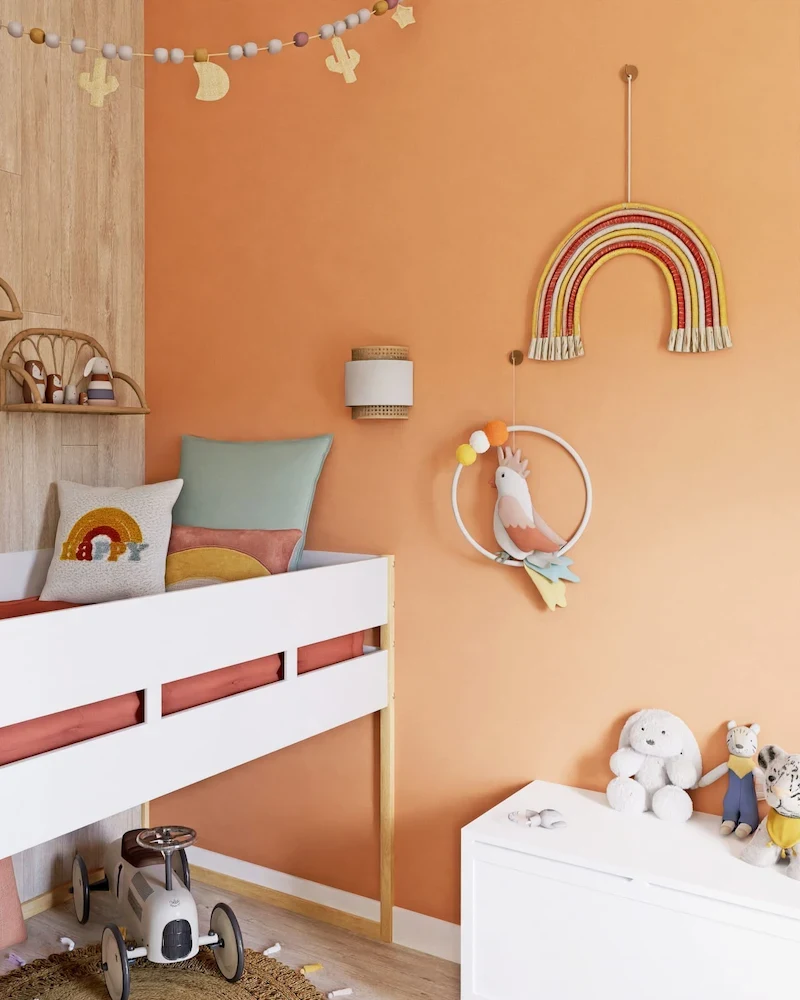 Applique en rotin et tissu blanc Lila de Maisons du Monde