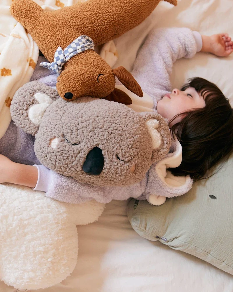 Coussin koala en sherpa gris de Vertbaudet