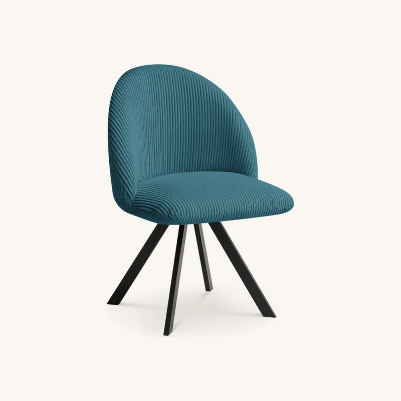 Chaise lalie tissu velours côtelé et pieds chez Bobochic